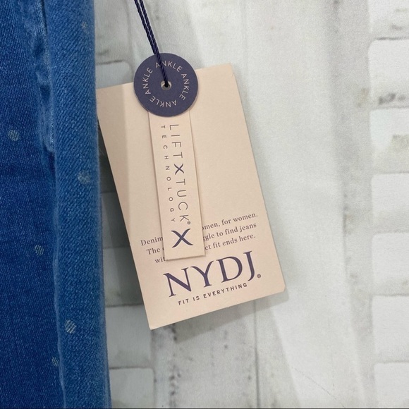 NYDJ Women Size 6 Blue Beach Polka Dot Ami Crop Skinny Jeans Mid Rise 27" Inseam - Picture 7 of 13